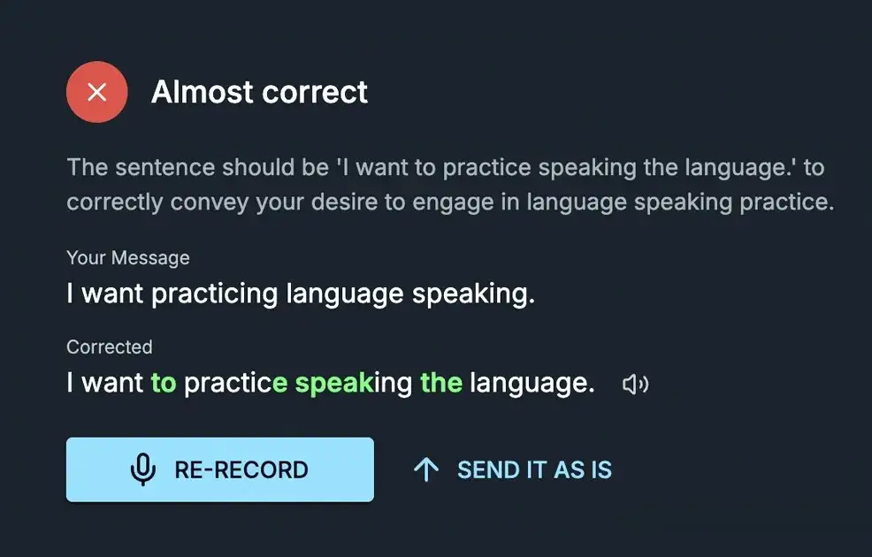 Illustration of grammar improvement